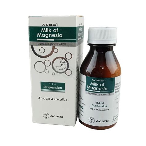 Milk Of Magnesiaacmes114 Ml 400mg5ml Suspension Arogga Online