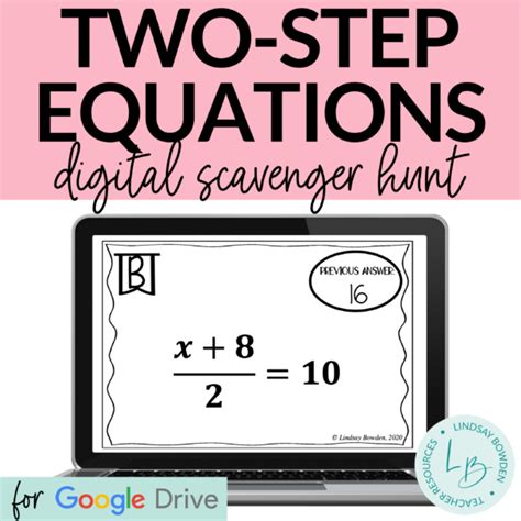 Two Step Equations Digital Scavenger Hunt Lindsay Bowden