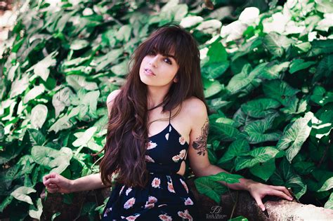 Brunette Women Tattoo Elizabeth Marxs Open Mouth Hd Wallpaper