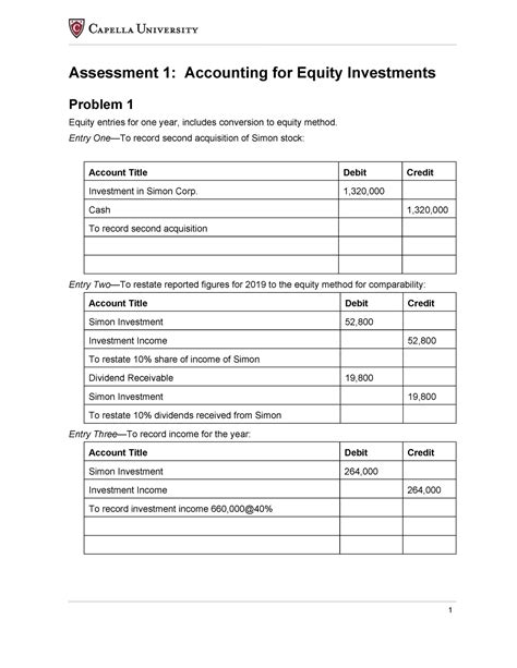 BUS FPX 4063 Assessment 1 Problem Templates Assessment 1 Accounting