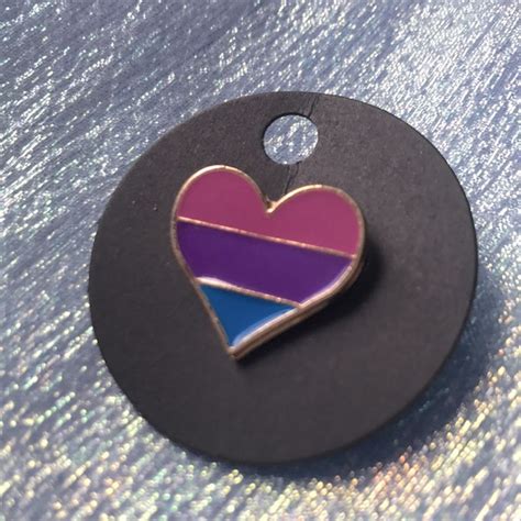 Hot Topic Jewelry Heart Shaped Bisexual Bi Gay Pride Flag Enamel Pin Gold Tone Poshmark
