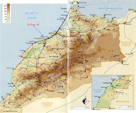 Morocco Relief Map