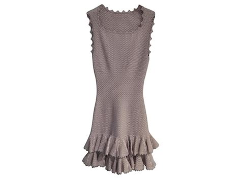 Ala A Nude Fabric Blend Serpent Tier Dress Viscose Ref Joli Closet