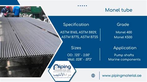 Monel tube and Monel seamless tubing suppliers in UAE