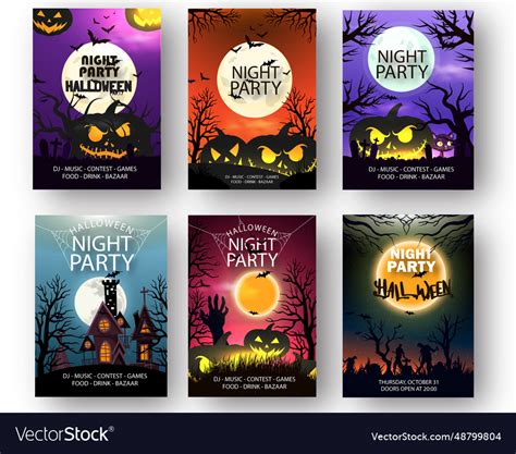 Halloween party flyer template Royalty Free Vector Image