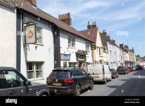 Historic Buildings In Main Street Town Of Bruton Somerset England Uk