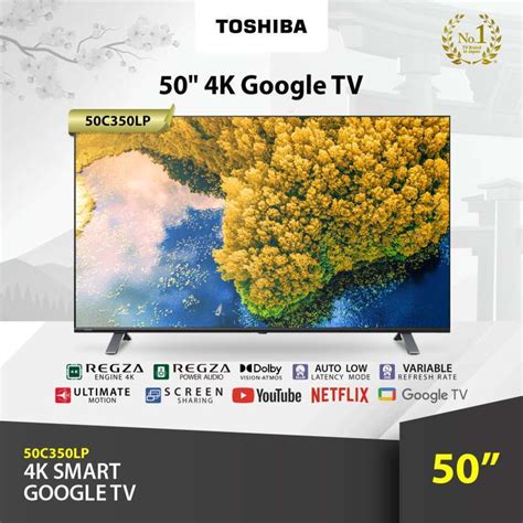 Promo Toshiba TV 50 UHD 4K Smart Google TV 50 Inch 50C350LP Dolby Atmos ...