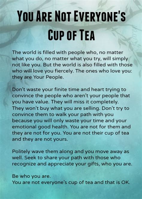 Moving Into the Light: You are Not My Cup of Tea