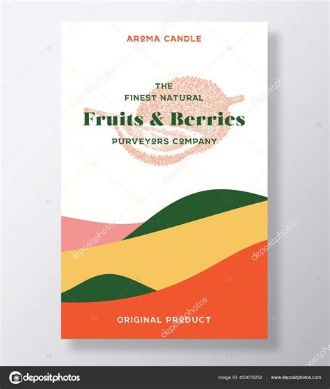 Aroma Candle Vector Label Template Exotic Fruits Scent From Local