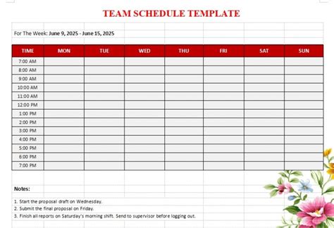 10+ 8 Team Schedule Template | Template Business PSD, Excel, Word, PDF