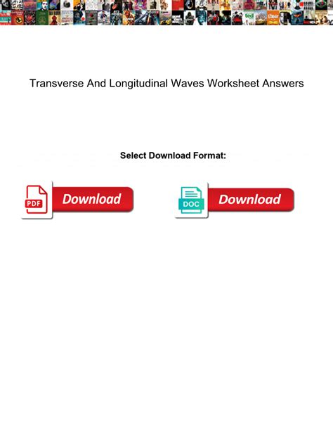 Transverse And Longitudinal Waves Worksheet Answers Docslib