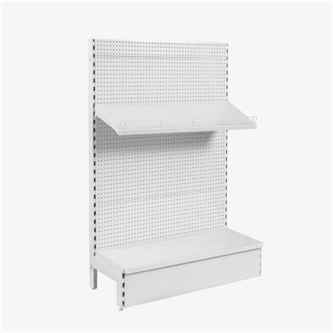 White Single Sided Volcano Pegboard Gondola Shelving Mm Wide