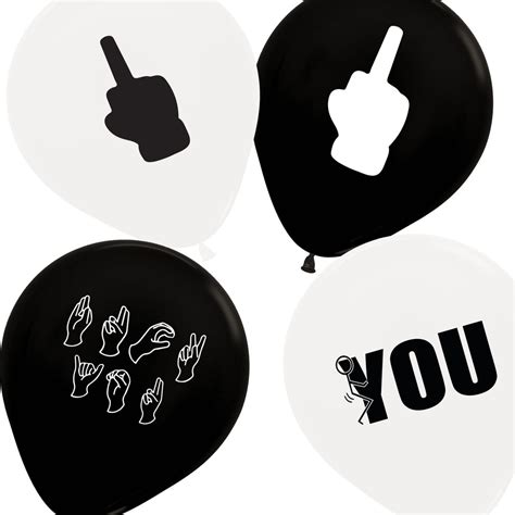 16 Middle Finger Party Balloons Fuck You Decorations Fuck Off Decor Abusive Balloons Etsy