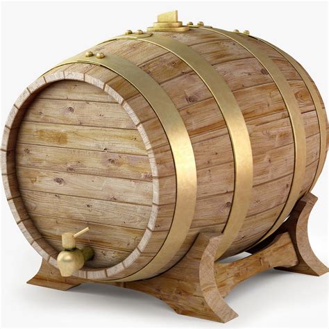 Wooden Wine Barrel Obj