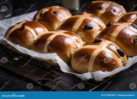 A Traditional Hot Cross Bun Easter Time Sweet Treat Stock Illustration Illustration Of Bake