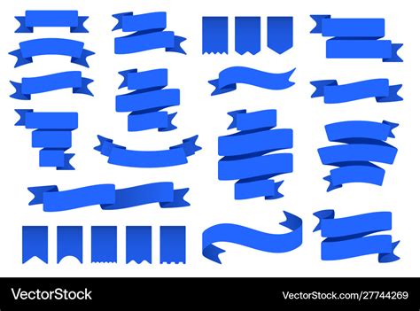 Blue ribbon banners and flags flag shape banner Vector Image