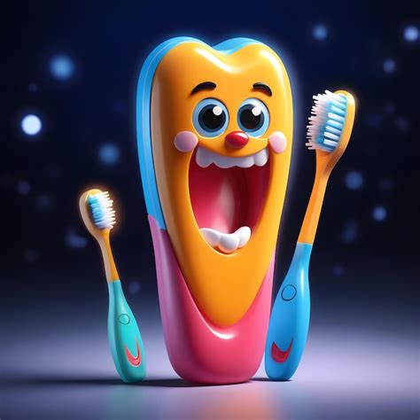 Premium Photo Toothbrush Cartoon Character