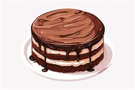 Delicioso Pastel De Chocolate En Capas Vector Premium