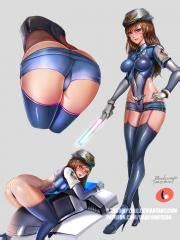 Overwatch And Harley Quinn Porn Artwork By Badcompzero