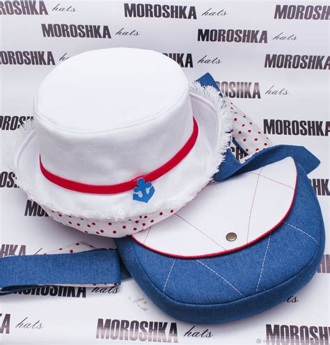 Летняя шляпа МОРСКАЯ ПАНАМА белая, синяя и джинсовая поясная сумка в ...