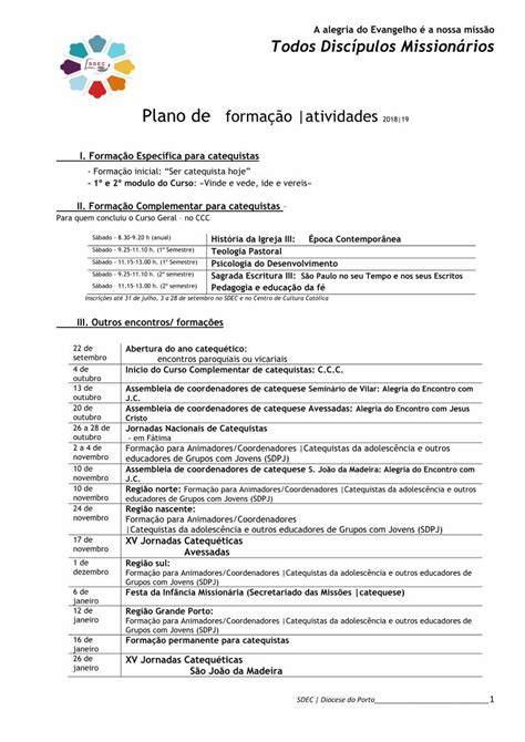 Pdf Plano De Forma O Atividades I Forma O Espec Fica