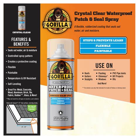 Gorilla Waterproof Patch & Seal Spray Clear | Gorilla Glue