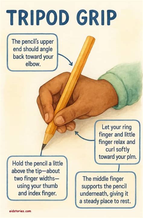 tripod grip poster   hold  pencil  fawzia gilani williams