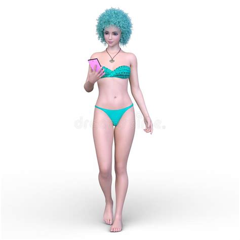 D Rendering Of A Woman In Bikini Stock Illustration Illustration Of Charm Person