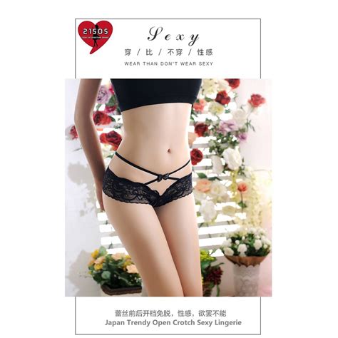 Female Lingerie Lace Panties Open Crotch Girl Underwear Low Cut Gstring Thong Sos Japan Trendy