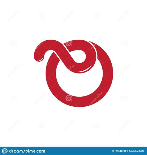 Letter O Simple Loop Curves Line Geometric Logo Vector Stock Vector