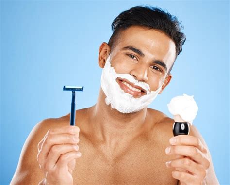 Premium Photo Man Razor And Cream For Skincare Shaving Grooming Or