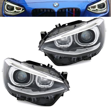 Phares BMW Serie 1 F20 Angel Eyes Look Xenon LED V2 Phase 1 Replique