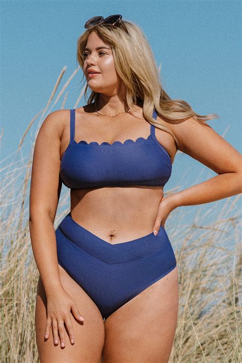 Bikini Grande Taille Taille Haute Couleur Unie Cupshe France