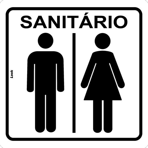 Placa De Sinalização Sanitário Unissex Look Placas De Sinalização