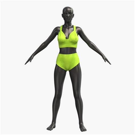 Bikini Set Mannequin Female Pose PBR K D Model