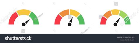 Dashboard Colorful Speedometer Icons Set Vector Stock Vector Royalty