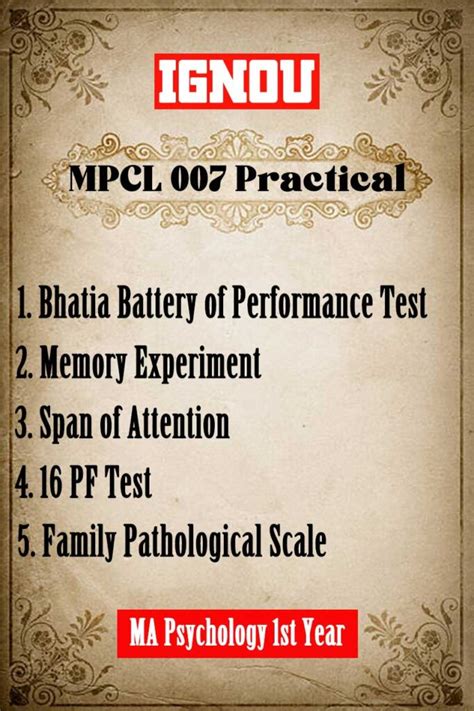 Ignou Mpcl Pratical File Mapc Practical Pdf Ma Psychology