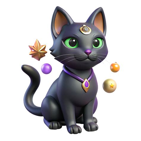 3D Render Mystic Cat Illustration 56767160 PNG