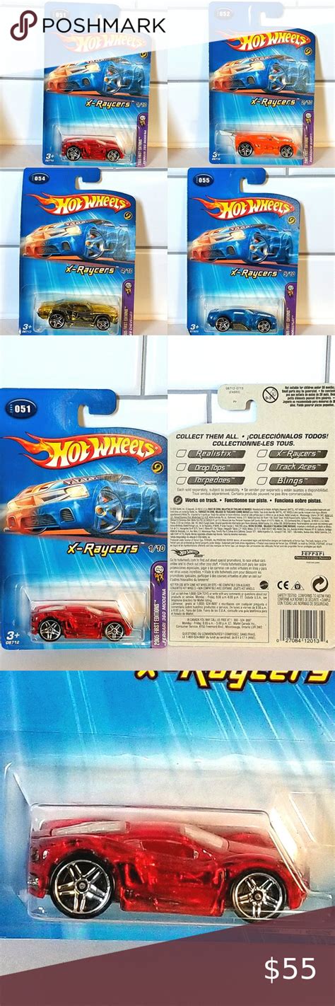 Hot Wheels 2005 First Edition X Raycers Series Set Four Pieces Clear Vehicles