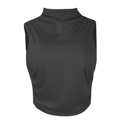 Annhoo Summer High Neck Tank Tops For Women Casual Sleeveless Side
