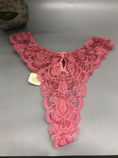 Vintage Mauve Lace Victorias Secret Thong Bikini Panties Sz M L Nos Sexy Ebay