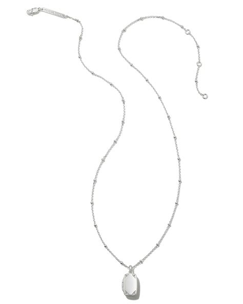 Tinsley Sterling Silver Tiny Locket Necklace in White Topaz | Kendra Scott
