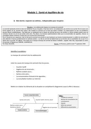 Module C Les Risques Liees A L Activite Physique Eleve Module C