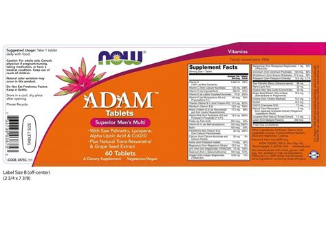 Now Foods ADAM Πολυβιταμίνη για τον Άνδρα 60tabs | Dna Pharmacy