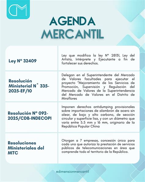 Agenda Mercantil: Semana del 7 al 13 de julio de 2025 – Dimensión Mercantil
