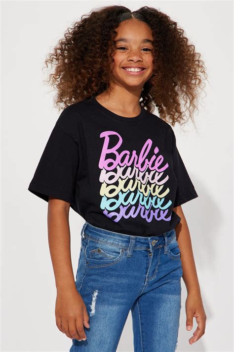Mini Barbie Girl Crew Neck Tee Black Fashion Nova Kids Tops And T