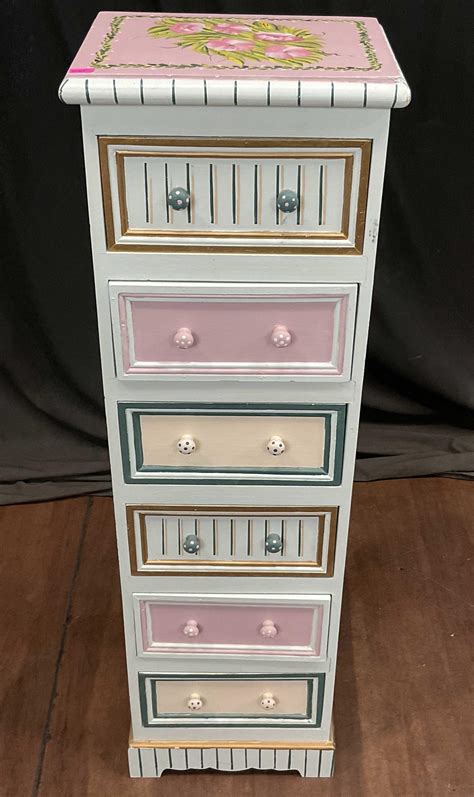 Lot Country Style Hand Painted Lingerie Chest