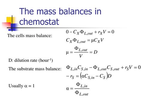Mass Balance Equation Chemistry