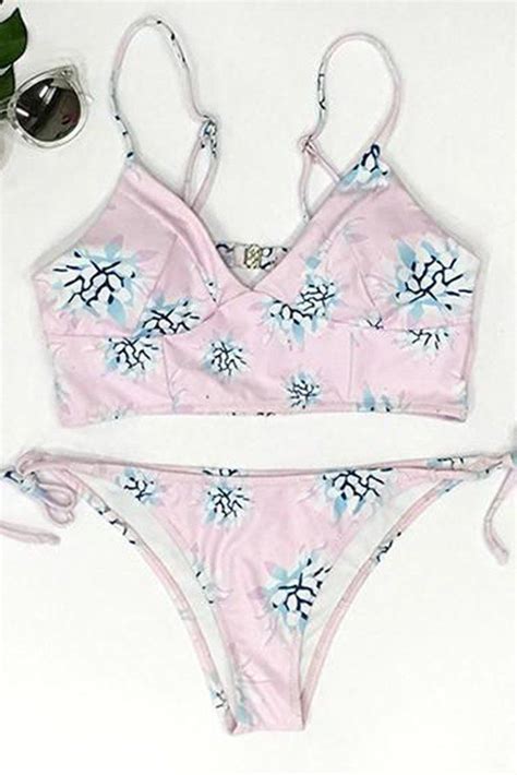 Cupshe Light as a Feather Floral Bikini Set Trajes de baño 34c Trajes