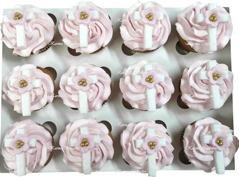 Pink Baptism Or Christening Cupcakes Karma Cupcakes